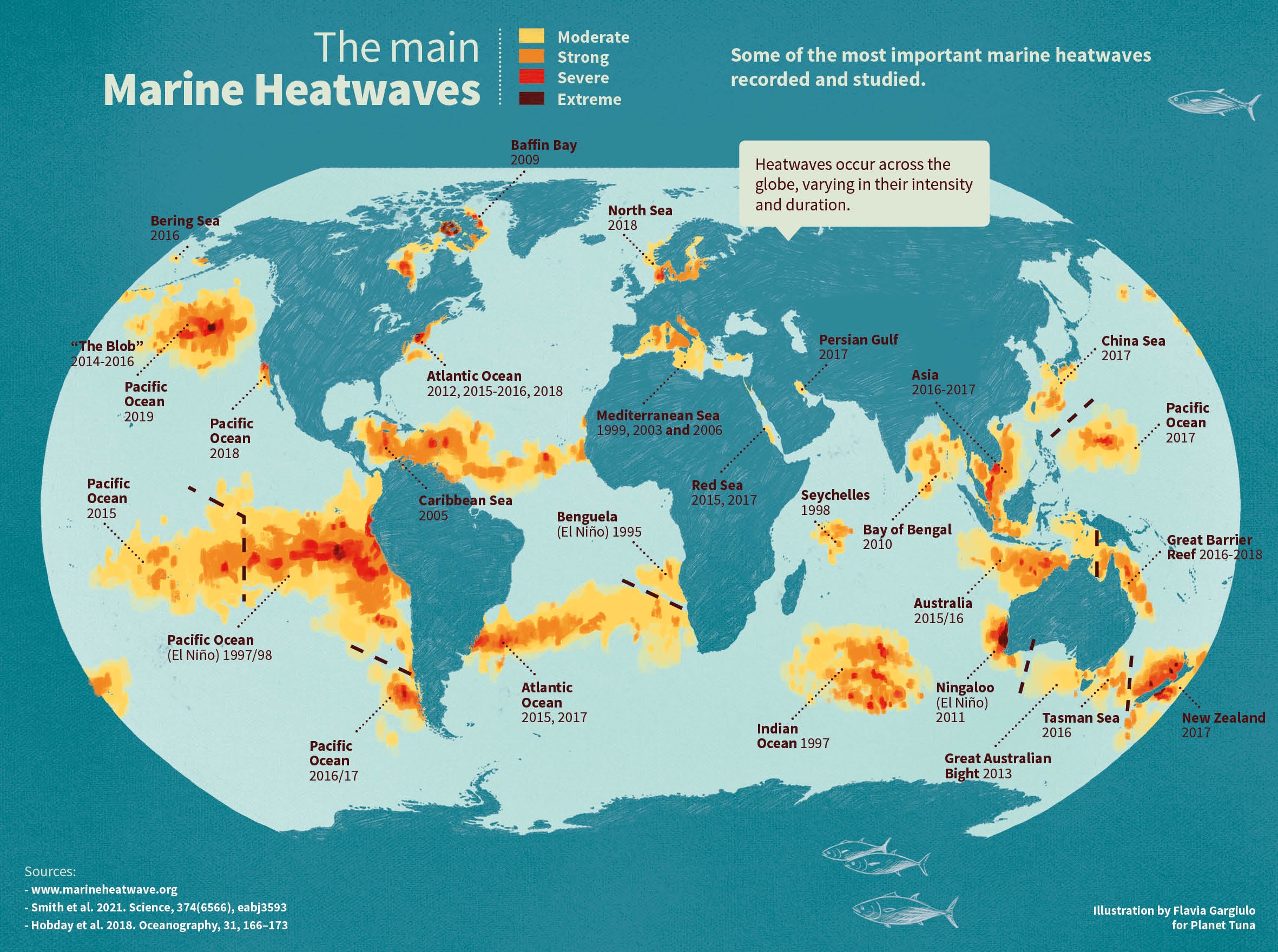 Global marine heatwave map
